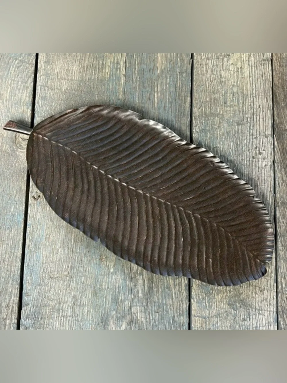 PartyLite Retired Island Escape Banana Brown Leaf Tray Retired EUC